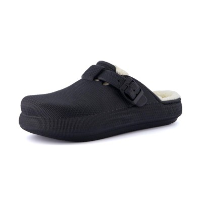CUSHIONAIRE Women's Fable Recovery Clog with Faux Fur Lining and +Comfort