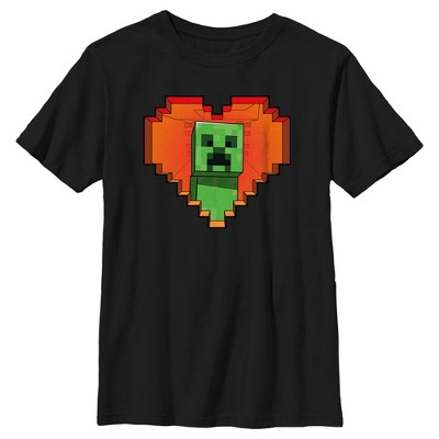 Boy's Minecraft Valentine's Day Creeper Heart T-Shirt