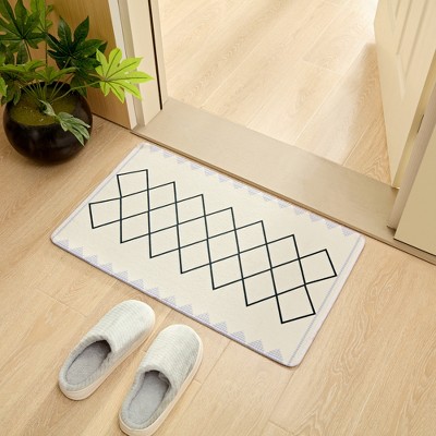 VECELO Front Door Mat Welcome Mat, Absorbent Muddy Kitchen Rugs, Non-Slip Rubber Backing Doormat