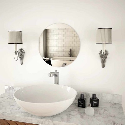 vidaXL Wall Mirror Transparent Glass 15.7 in Wall mounting Wall Mirror