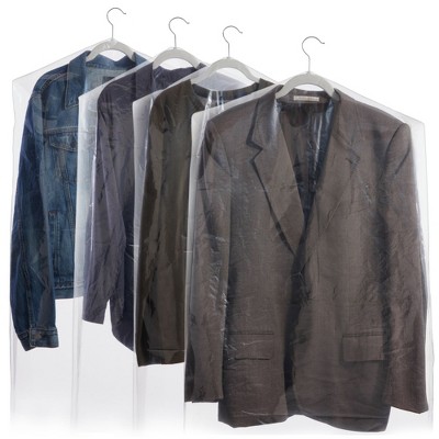 Juvale 50 Pack Clear Plastic Garment Bags for Hanging Clothes, Dry Cleaning Bags for Suits, Shirts, Dresses, 21 x 40 In