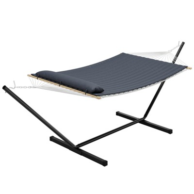 Instant-Setup 2-Person Hammock with Reinforced Steel Frame Portable Outdoor Lounger for Garden Camping and Beach 450lb Capacity Quick-Fold Carry Bag