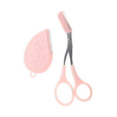 Unique Bargains Lightweight Multifunctional Eyebrow Scissor Kit Pink 1 Set