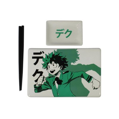 Just Funky My Hero Academia Deku Sushi Plate Set | Sushi Plate, Soy Sauce Dish, & Chopsticks