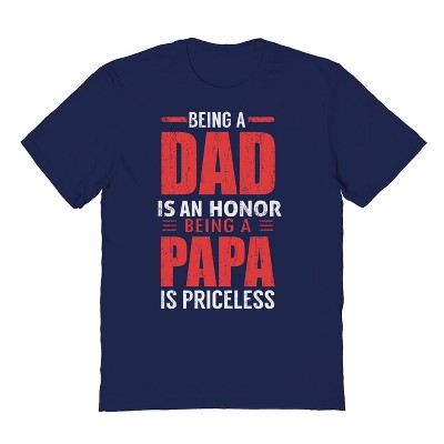 Rerun Island Men's Being A Dad Is An Honor Short Sleeve Graphic Cotton T-Shirt