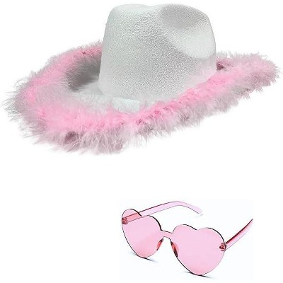 4E's Novelty Pink Cowgirl Hat – Felt Cowboy Hat with Chinstrap for Parties & Festivals
