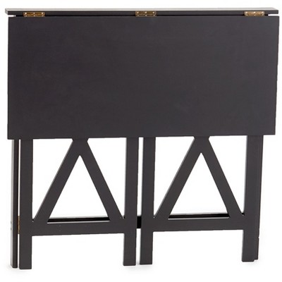 The Lakeside Collection Crisscross Folding Office Furniture - Walnut Desk