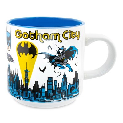 Silver Buffalo DC Comics Batman Allover Print Single Stackable Ceramic Mug | Holds 13 Ounces