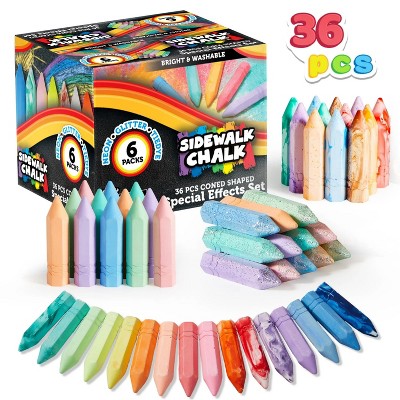 Joyfy 12/36/72/120/160/288Pcs Non-Toxic Sidewalk Chalk Washable Colored Chalk For Kids Toddlers Outdoor School Art Supplies Chalkboard Painting Toy