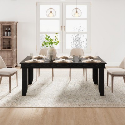 Farmhouse Dining Table for 6-8 People,71" Long Kitchen Tables with Wooden Sturdy Frame,Black