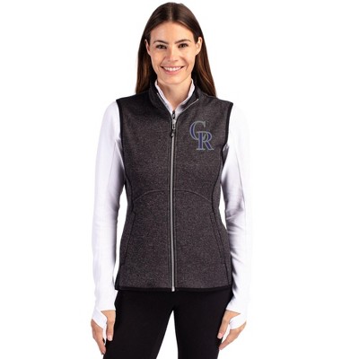 Colorado Rockies Cutter & Buck Mainsail Sweater Knit Womens Full Zip Vest