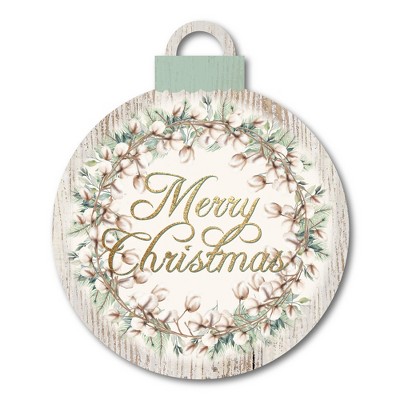 Cotton and Greens Wreath Hanging Ornament Artboard