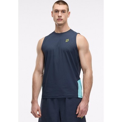 Peloton Men's Grid Jacquard Colorblock Tank, Blue Nights