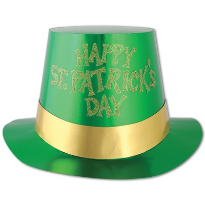 Beistle Glittered St Patrick's Day Foil Hi-Hat, (25/Pkg) Multicolored
