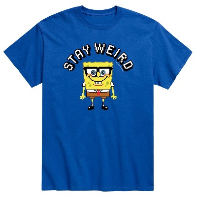 Men's - SpongeBob SquarePants - Stay Weird Pixelated Spongebob Short Sleeve Graphic T-Shirt