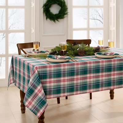 Holiday Fireside Plaid Tablecloth - Elrene Home Fashions