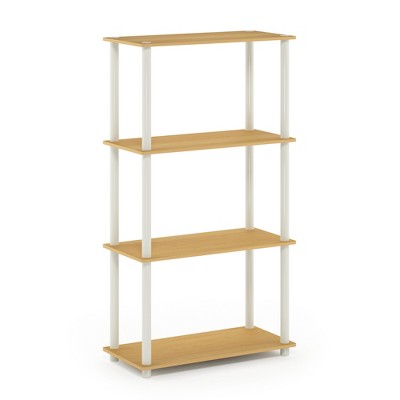 Furinno 4-Tier Reversible Decorative Bookshelf Multipurpose Ladder Shelf Organizer Display Rack