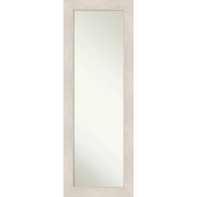 19" x 53" Hardwood Framed Full Length on the Door Mirror White - Amanti Art: Over the Door, Body, No Assembly Required