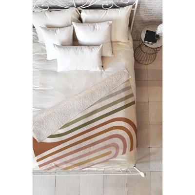 Colour Poems Bold Curvature Stripes I  Fleece Blanket - Deny Designs