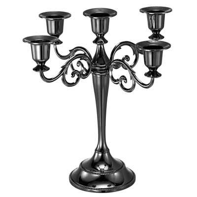 Unique Bargains Home Decor Wedding Birthday Party 5 Arm Metal Candelabra
