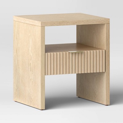 Groove Dowel Accent Table with Shelf Natural Wood - Threshold™