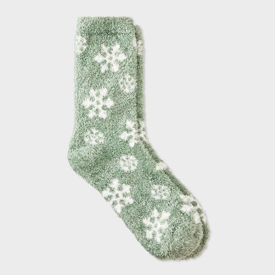 Women's Snowflake Cozy Crew Socks - Auden™ 4-10