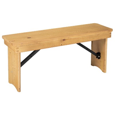 Flash Furniture HERCULES Series 40" x 12" Solid Pine Folding Farm Bench