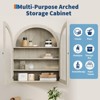 GustoWave Small Arched Wall Cabinet with Glass Doors, 24" Wall-Mounted Storage Cabinet with Adjustable Shelf, Compact Space-Saving Design for Bathroom - 3 of 4