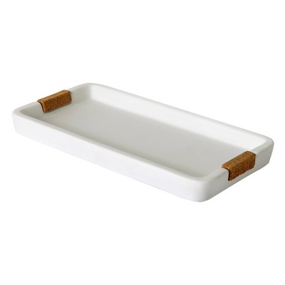 Beringer Bathroom Tray White - Allure Home Creations: Ceramic Vanity Accessory, Hand Washable, Perfume Organizer