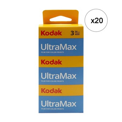 Kodak UltraMa Unit 400 Color Negative Film (35mm, 36 Exposures) - 3 Films per pack - 20 Packs