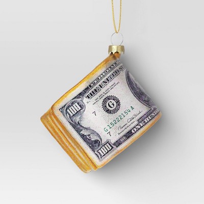 Christmas Glass Roll Of Bills Ornament - Wondershop™