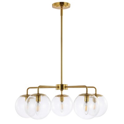 Negara 5 Light 25" Chandelier - CHA4023 - Brass/Clear - Safavieh