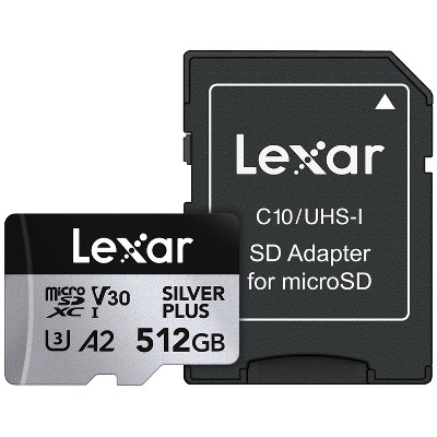 Lexar® Professional SILVER PLUS Series microSDXC™ UHS-I Card with SD™ Adapter