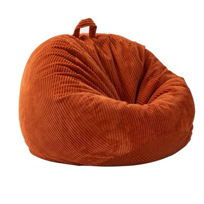 Itopfox Stuffed Animal Storage Bean Bag Cover Corduroy Kids & Toddler Bean Bag Chair for Teens & Adults Toy Storage Organizer Comfy Sofa for Playroom