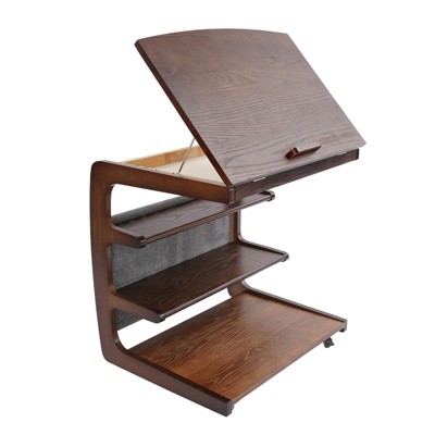 YIYIBYUS Sofa Side Table with Wheels, 4-tier C-shaped Side Table