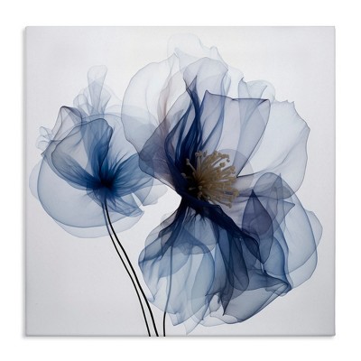 Stupell Industries Blue X-Ray Flowers Canvas Wall Art