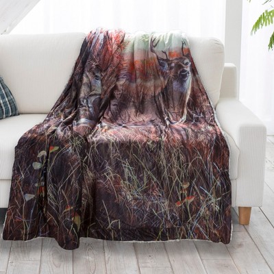 Fleece Throw Blanket - Deer Patterned Accent Throw for Bed or Couch - Hypoallergenic Plush Fleece Cover for Adults and Kids by Lavish Home