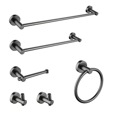 6 Piece Bathroom Towel Rack Set Wall Mount