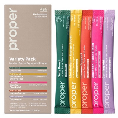Proper The Essentials Dietary Supplement Powder - Variety Pack - 5ct