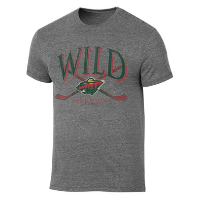NHL Minnesota Wild Men's Short Sleeve Gray Tri-Blend T-Shirt