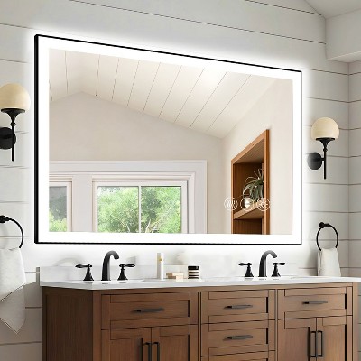 Sapphtopaz Frameless Bathroom Mirror, Rectangle Smart Vanity Mirror Decorative Wall Mirrors for Bathroom, Over Sink, Bedroom
