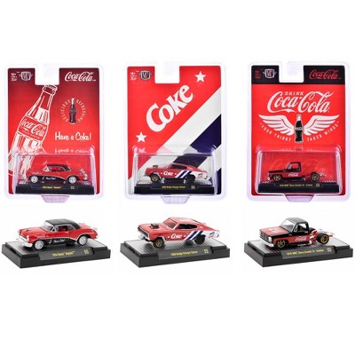"Coca-Cola" Set of 3 pieces Release 43 Limited Edition to 10000 pieces Worldwide 1/64 Diecast Model Cars by M2 Machines