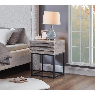 Anybear Contemporary Storage End Table, Gray
