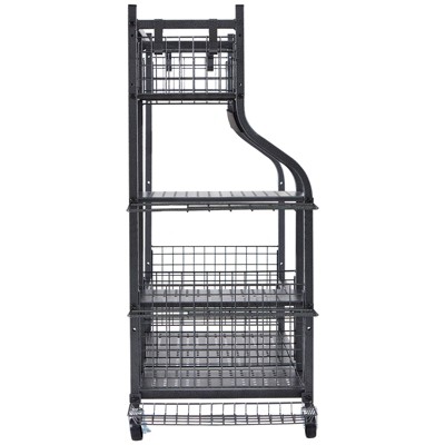 VEVOR Golf Storage Garage Organizer, 2 Golf Bag Stand Holder and Other Sports Equipment Storage Rack, Rolling Ball Cart on Wheels