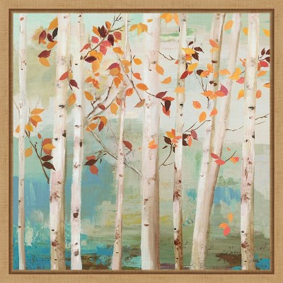 Amanti Art Fall Birch Trees by Allison Pearce Canvas Wall Art Print Framed 16 x 16-in.