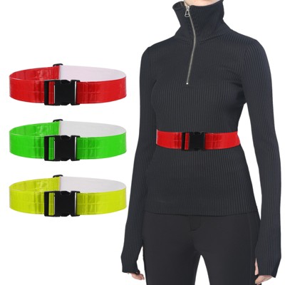 Unique Bargains Adjustable High Visibility Running Reflective Belt for Motorcycling Cycling 3 Pcs Yellow Red Green