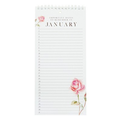 Pipilo Press 5 x 10 Daily and Monthly Perpetual Calendar with Spiral Flipping Pages,
