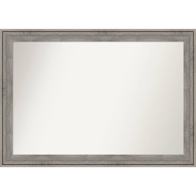 41" x 29" Non-Beveled Regis Barn Gray Wood Wall Mirror - Amanti Art: Modern Rectangular Design, Spot Clean, Wall Mounted