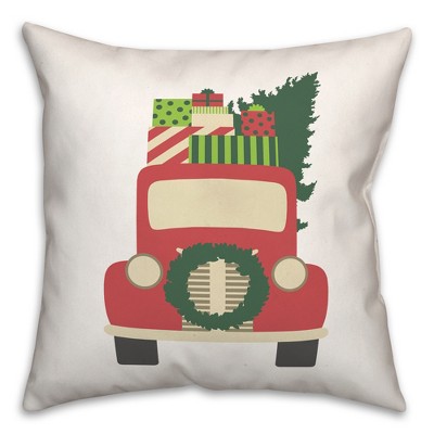 Creative Products Vintage Christmas Truck 20 x 20 Spun Poly Pillow