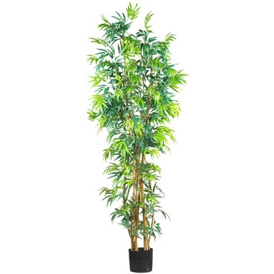 Nearly Natural 7-ft Curved Bamboo Artificial Tree